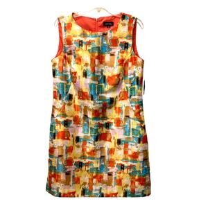 Arthur Levine Tahari Sheath Dress Women 8 Abstract Sleeveless Knee Length New